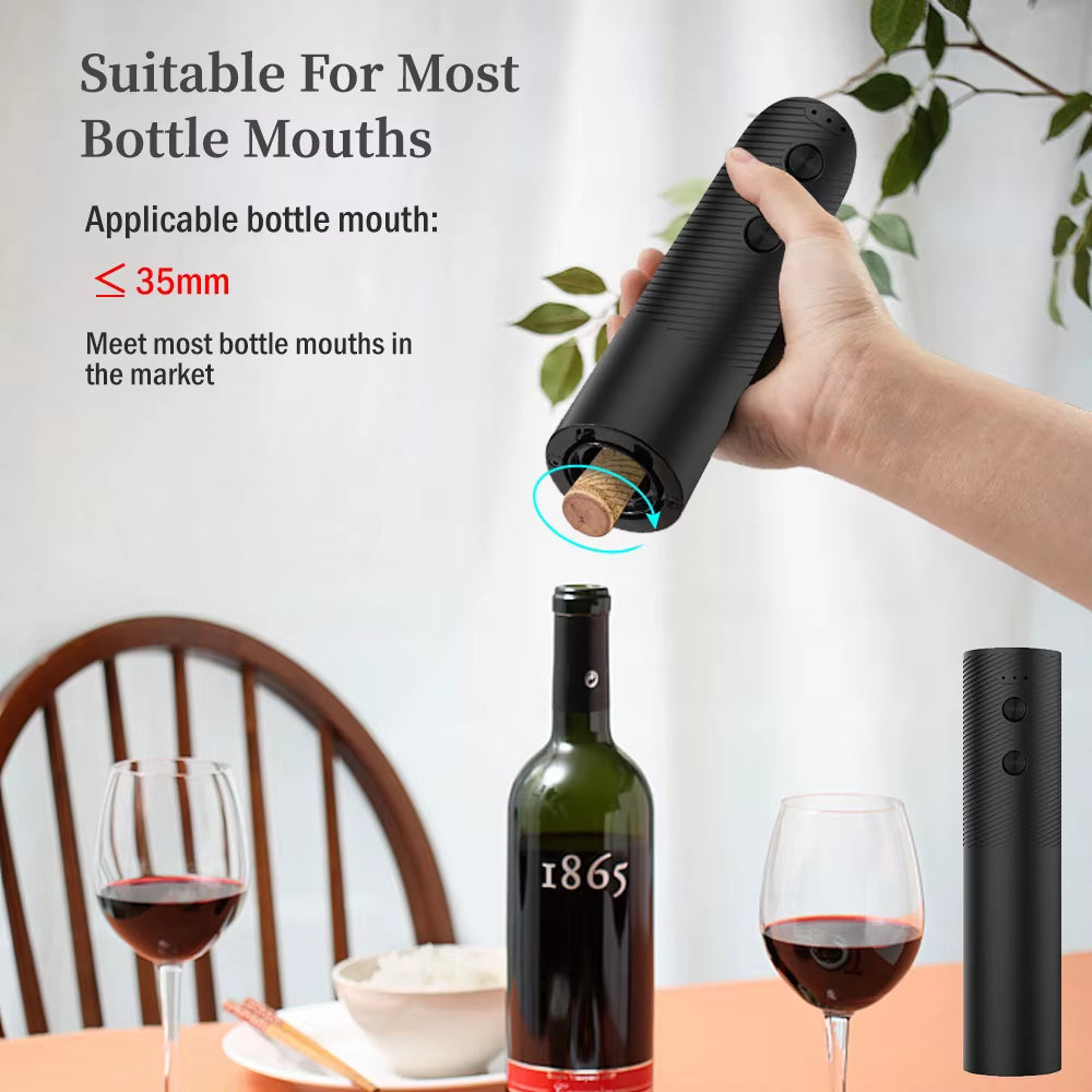 Automatic Wine Bottle Opener USB Rechargeable Electric Wine Corkscrew Opener One-Click Button Wine Tools Bar Kitchen Products
