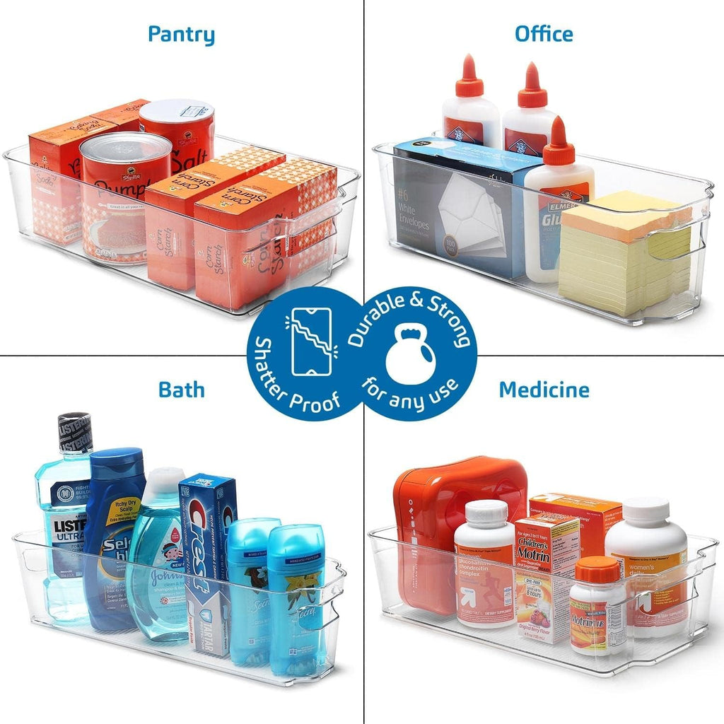 Caddy Organizer — 8-Piece Stackable Fridge & Freezer Set | Clear Acrylic Bins