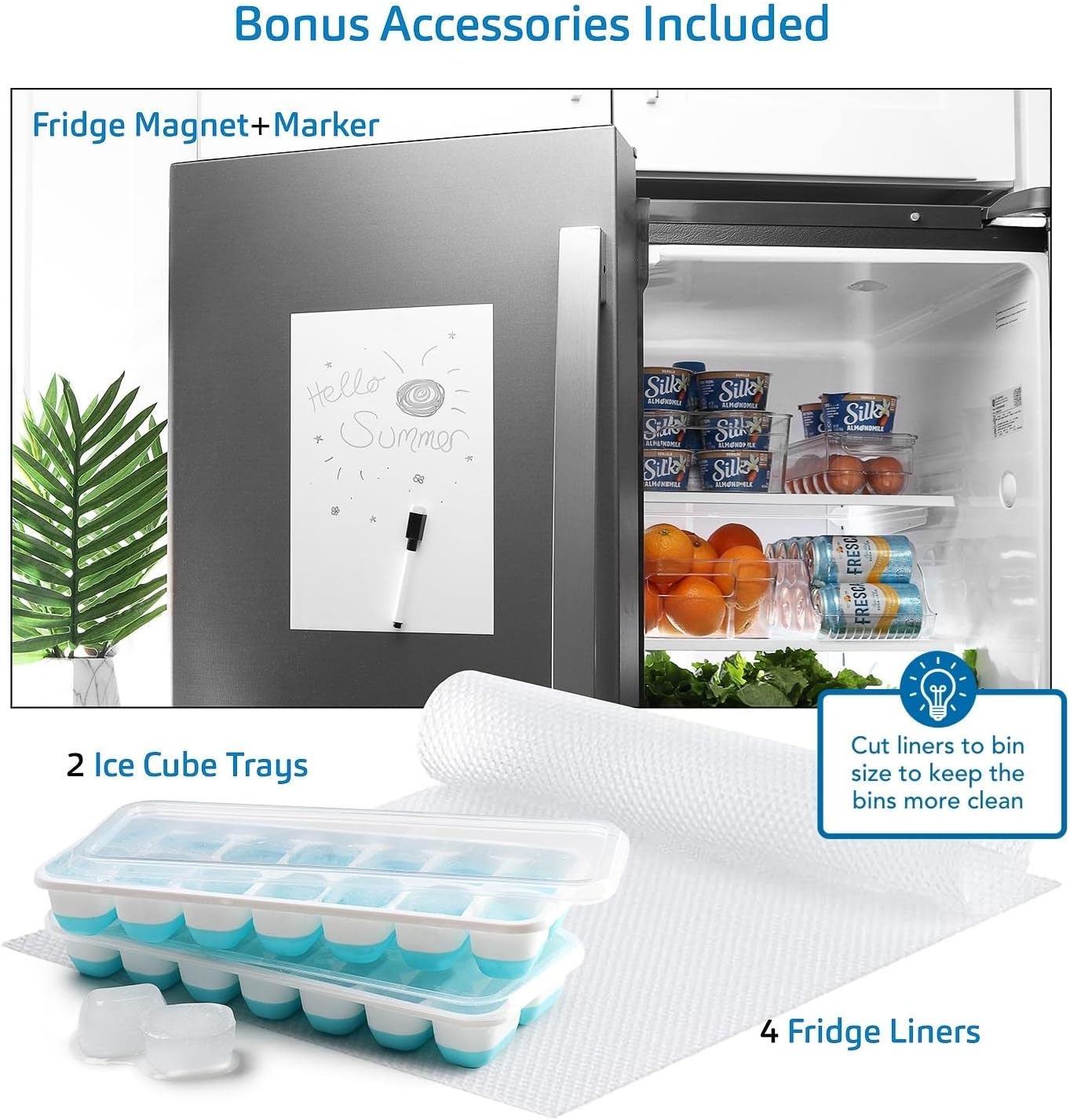 Caddy Organizer — 8-Piece Stackable Fridge & Freezer Set | Clear Acrylic Bins