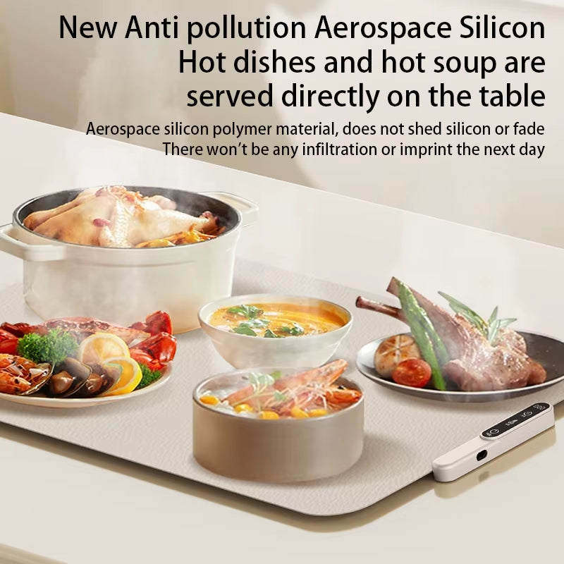 Electric Warming Tray Food Warmer Plate Foldable Portable Smart Food Fast Heating Mat Electric Warming Tray Food Warming Board