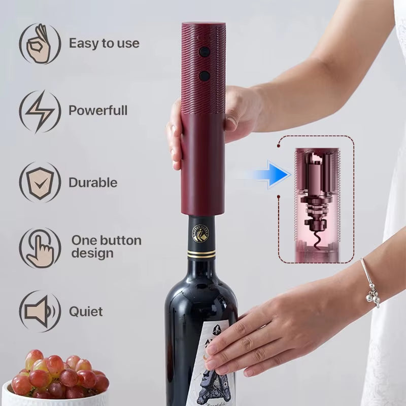 Automatic Wine Bottle Opener USB Rechargeable Electric Wine Corkscrew Opener One-Click Button Wine Tools Bar Kitchen Products