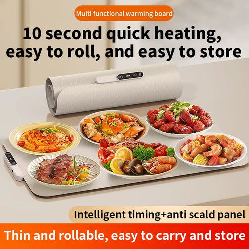 Electric Warming Tray Food Warmer Plate Foldable Portable Smart Food Fast Heating Mat Electric Warming Tray Food Warming Board